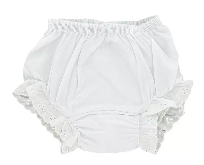 Eyelet Trim Cotton Diaper Bloomer