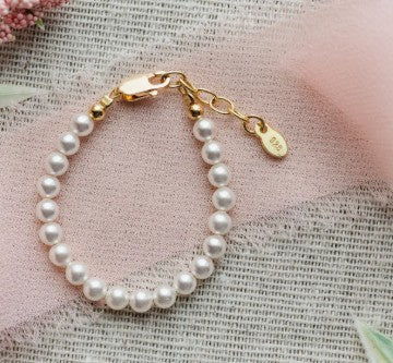Children's 14k Gold-Plated Pearl Bracelet
