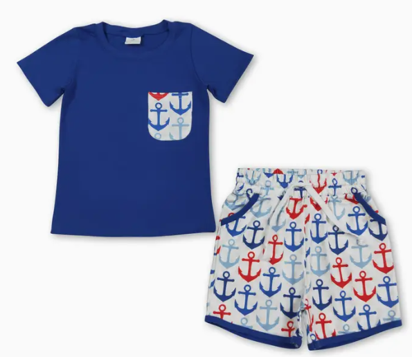 Blue Anchor Pocket T Set