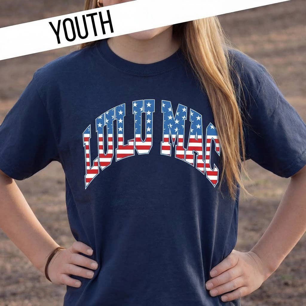 Lulu Mac Stars & Stripes Navy T Shirt
