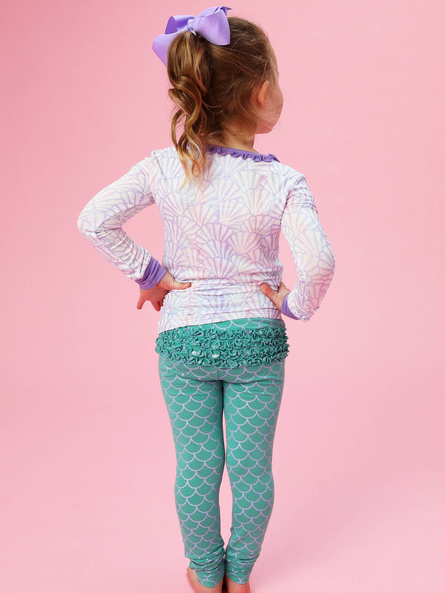 SoftSnooze™ Bamboo Mermaid Ruffle Toddler LS Pajama