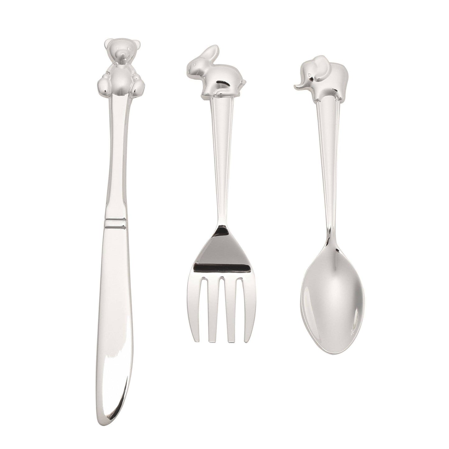 Bambino Silverplated 3pc Cutlery Set with Animal Icons