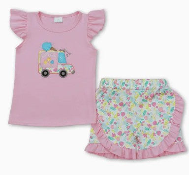 Ice Cream Truck Floral Outfit