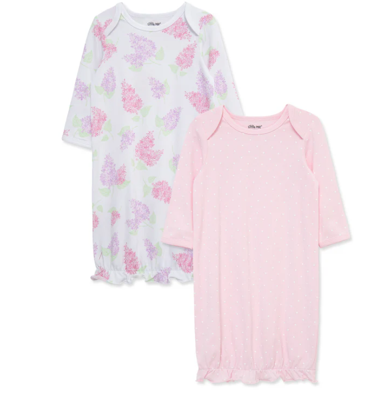 Little Me-0/3 M Lilac Gown 2 Pack