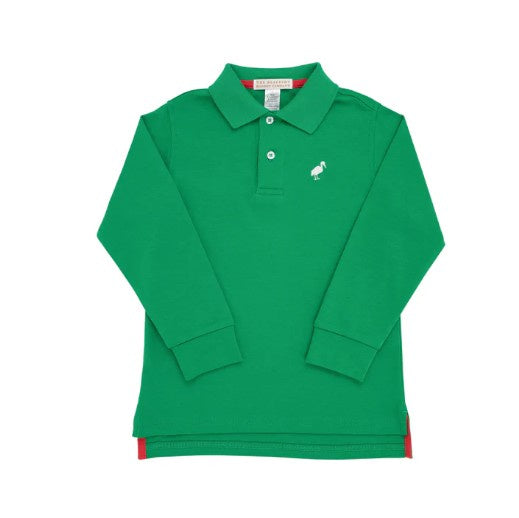 Prim & Proper Polo Long Sleeve- Kiawah Kelly Green