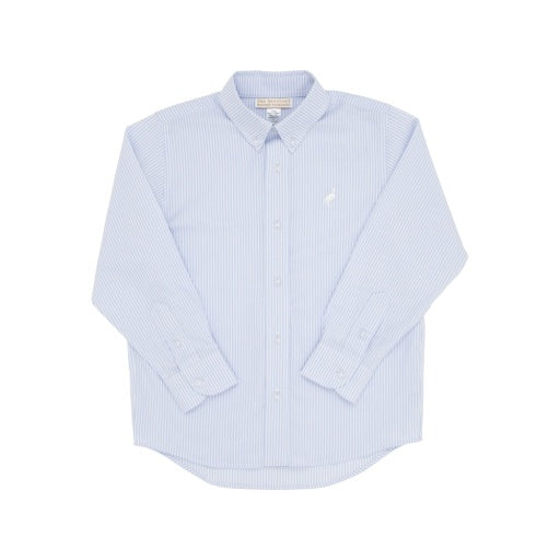 Dean's List Dress Shirt-Blue Oxford Stripe