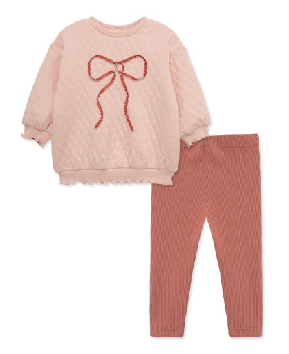 Pink Bow Knit Lounge Set