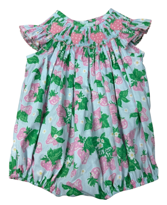 Strawberry Picking Smocked Bubble