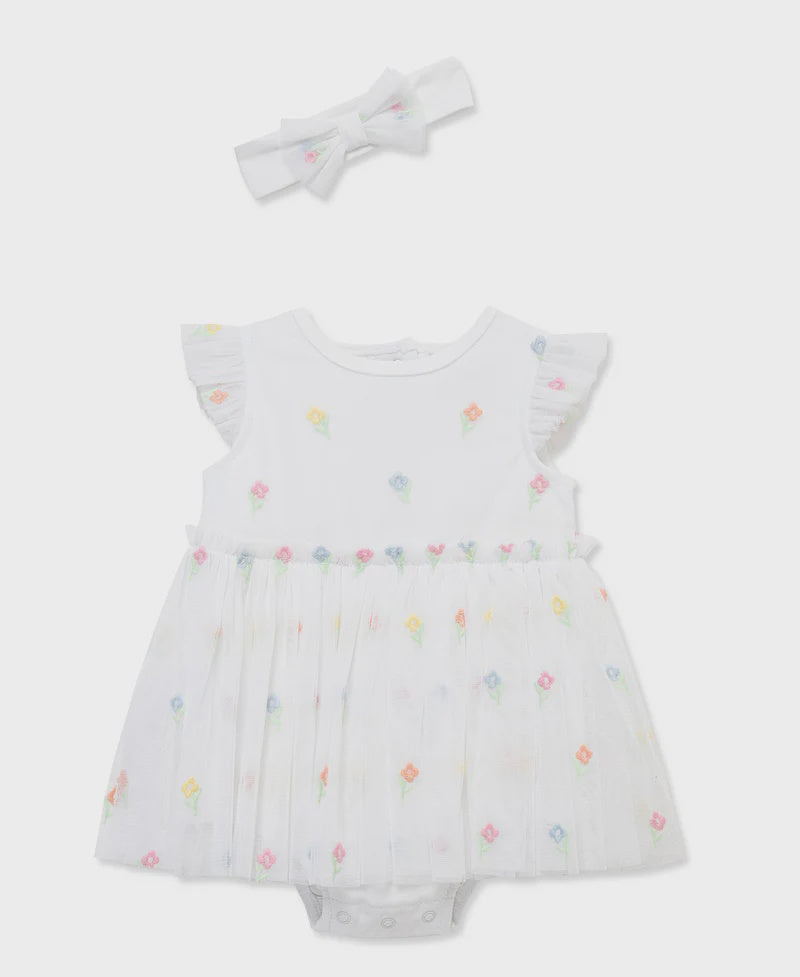 Floral Tutu Popover & Headband
