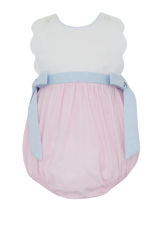 Pink Gingham Scalloped Bubble