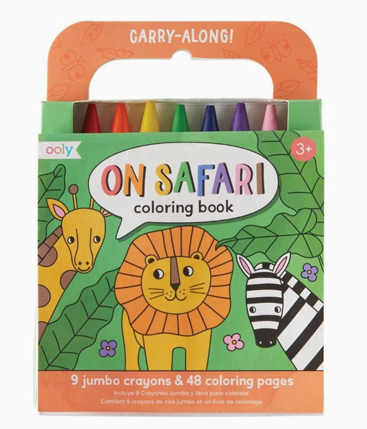 Carry Along Crayon & Coloring Book Kit- On Safari