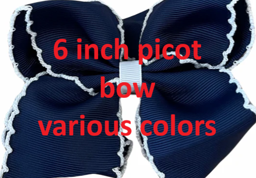 6 inch Picot Trim Bow