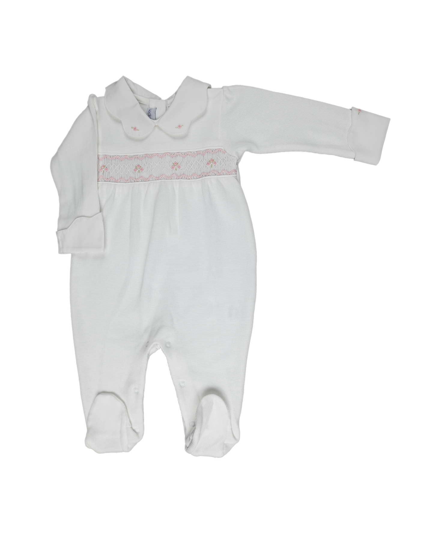 Baby Girl Butterfly Collar Jacquard Luxury Pima Jumpsuit: 0M