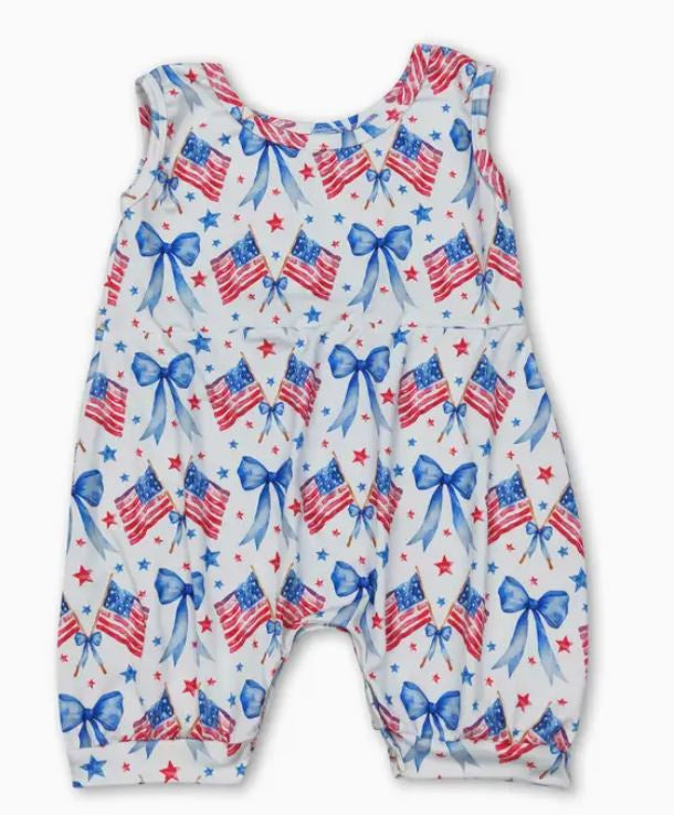 American Flag Bow Romper