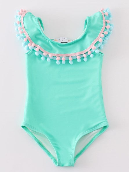 Aqua Pom Pom One Piece