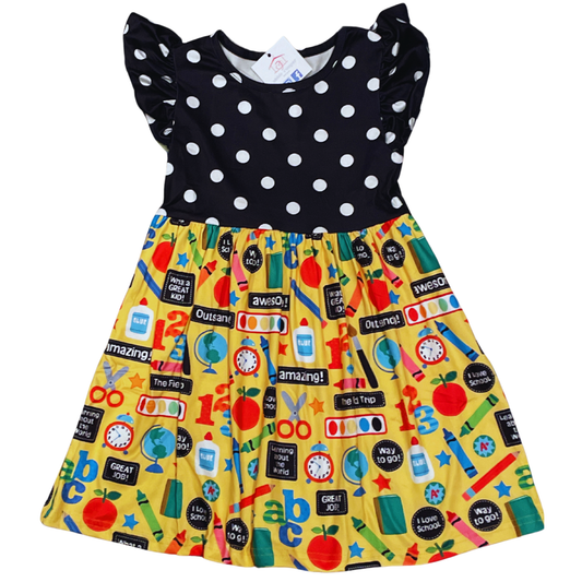 Black & Yellow Back to School Dress