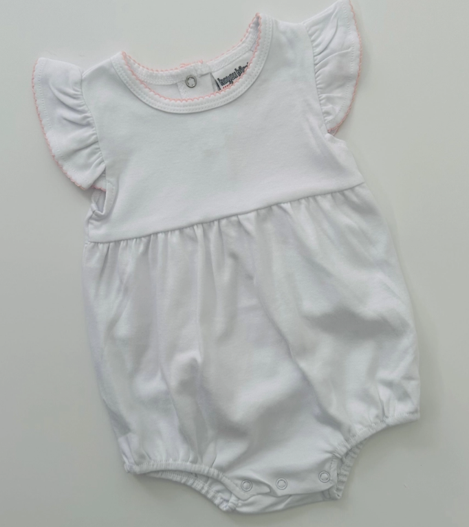 Pink Picot Trim Ruffle Knit Bubble