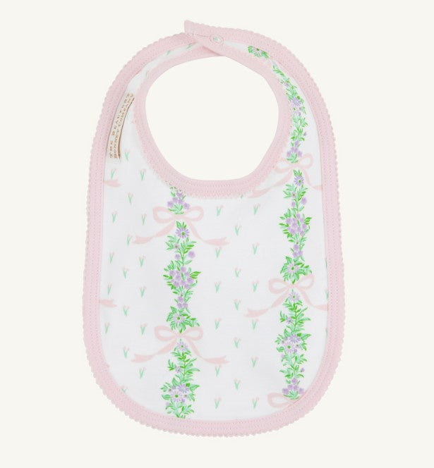 Burp Me Bib- Fincastle Floral/Palm Beach Pink
