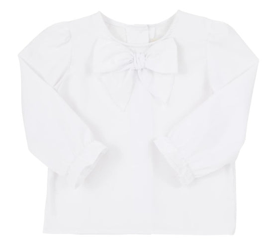 Beatrice Bow Blouse- Worth Ave White