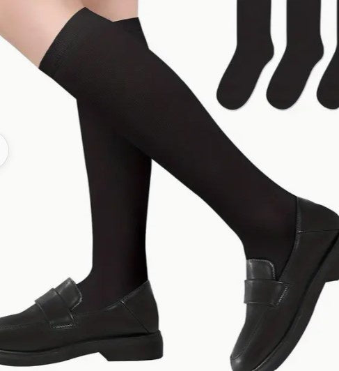 Black Knee High Socks