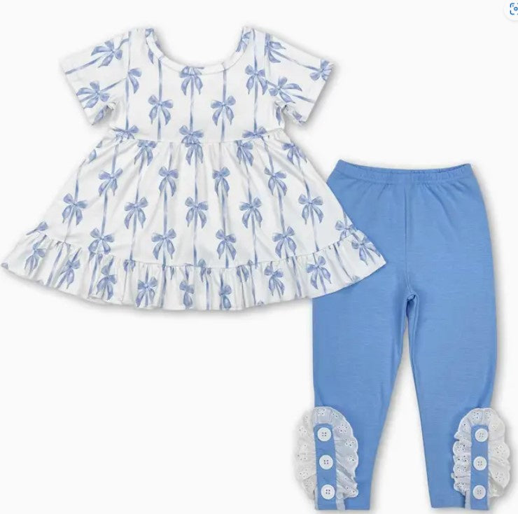 Blue Bow SS Lace Outfit