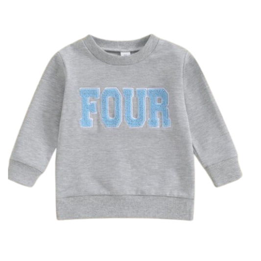 Boys Four Chenille Patch Sweatshirt