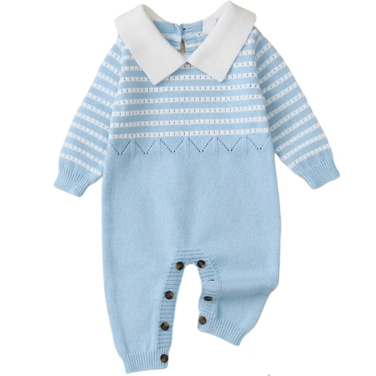 Boys Knit Collar Romper