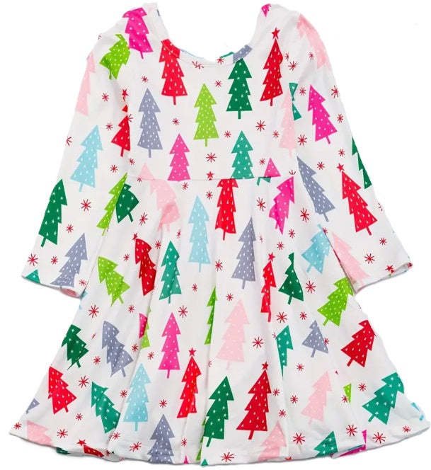 Bright LS Christmas Tree Dress