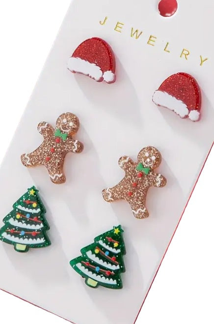 Christmas Glitter Acrylic Earring Set