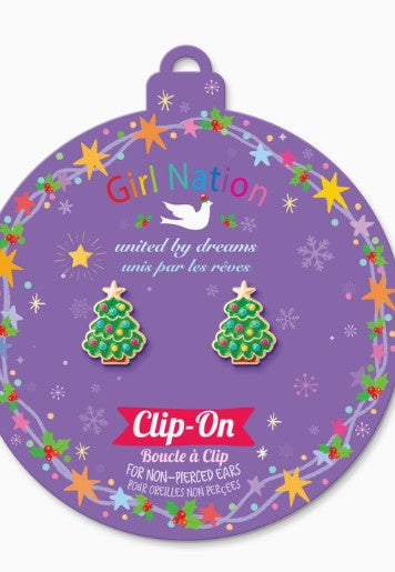 Clip on Christmas Tree Earrings