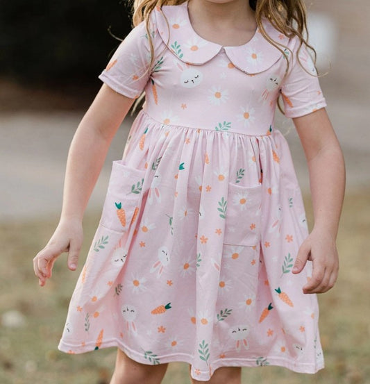 Claire Twirl Dress-Pink Carrots