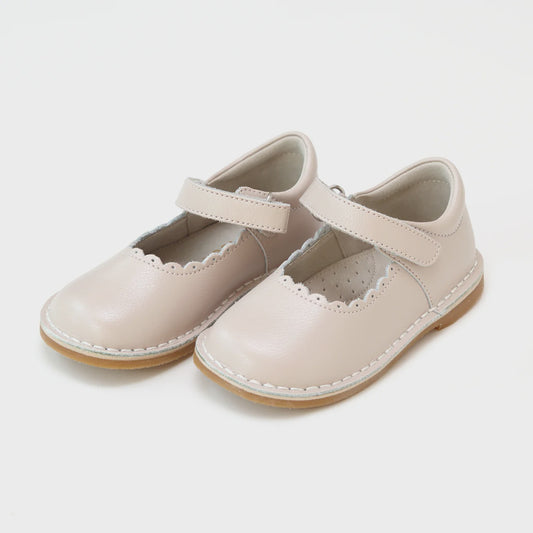 Caitlin Scalloped Mary Jane- Champange