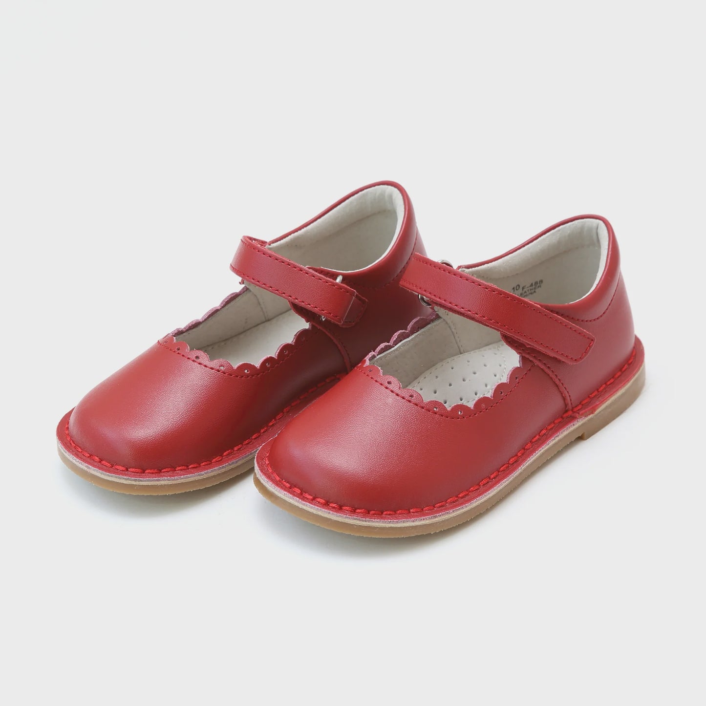 Caitlin Scalloped Mary Jane- Red