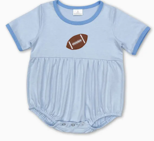 Blue Football Applique Romper