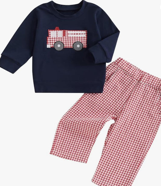 Fire Truck Long Pant Set