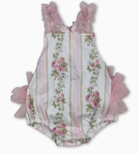 Floral Tulle Ruffle Butt Romper
