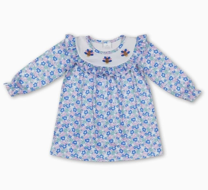 Floral Embd Turkey Dress