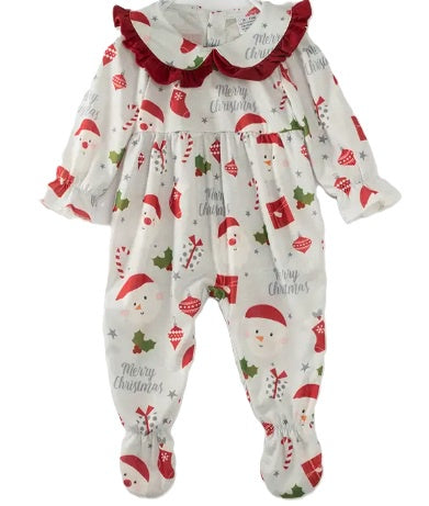 Matching Santa PJ Girls Romper
