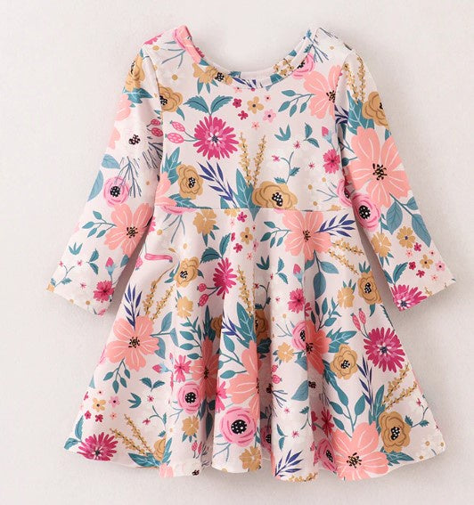 Fall Floral Twirl Dress