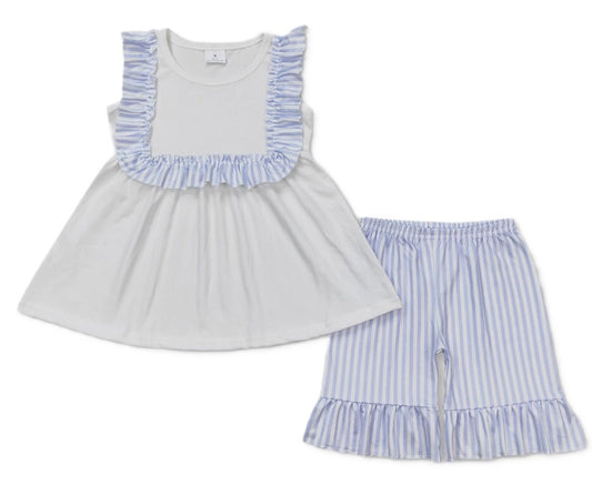 White & Blue Stripe Outfit