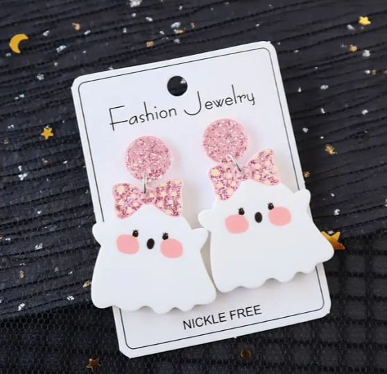 Girly Ghost Acrylic Earrings