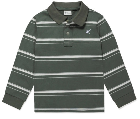 Green Stripe Rugby Polo