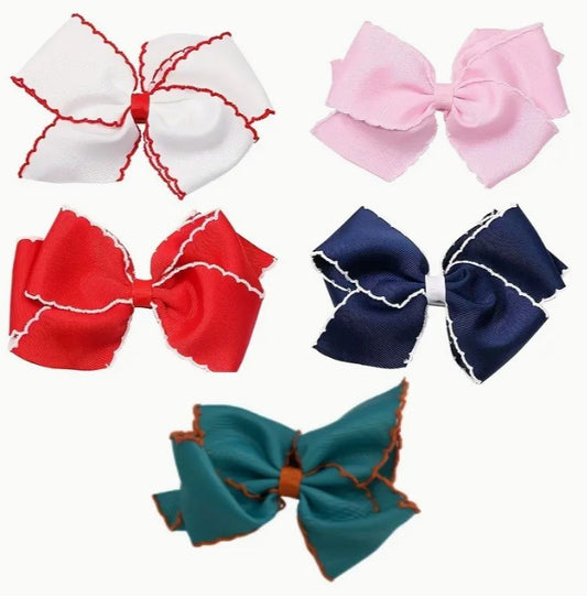 5 Inch Picot Trim Bow