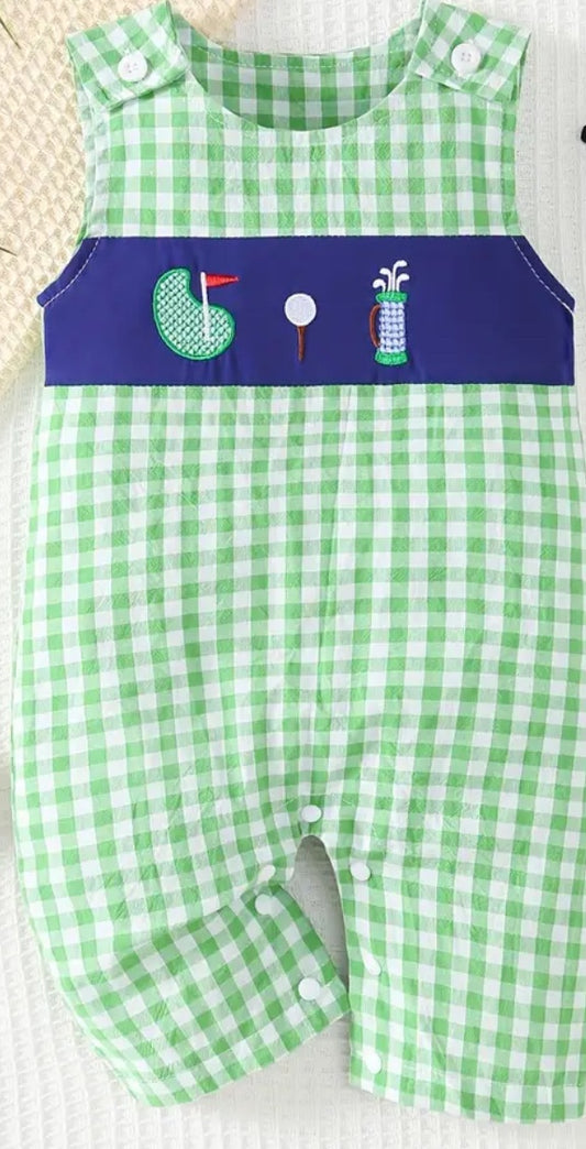 Green Gingham Golf John John