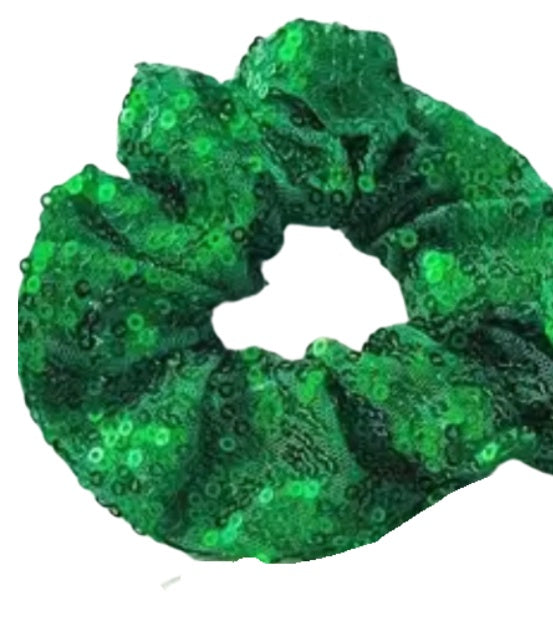 Green Sequin Scrunchie