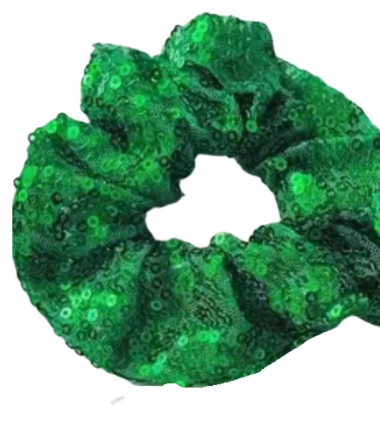 Green Sequin Scrunchie