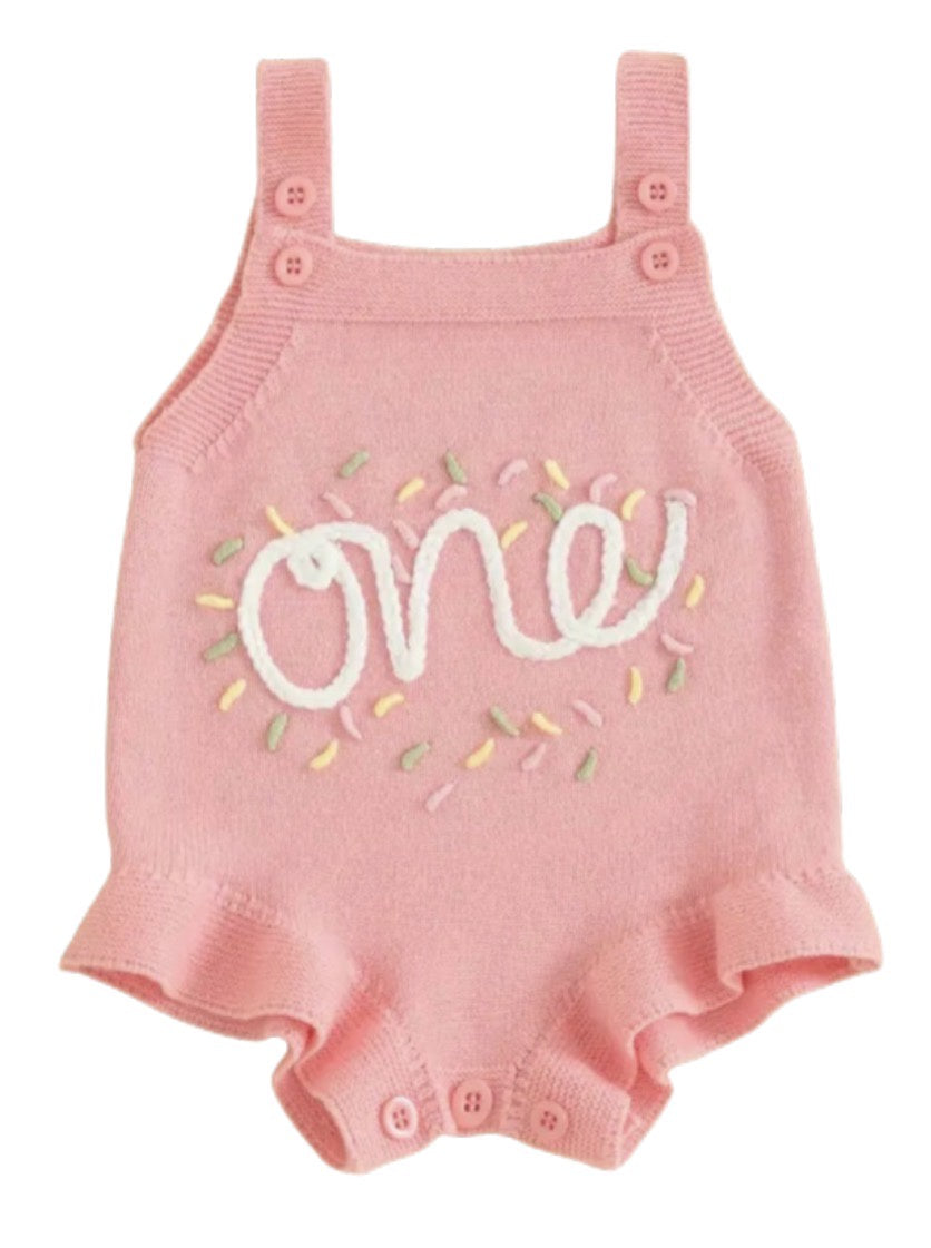 Pink Sprinkles Spaghetti Strap One Romper