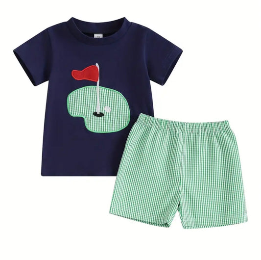 Navy Boys Golf Short Outfit