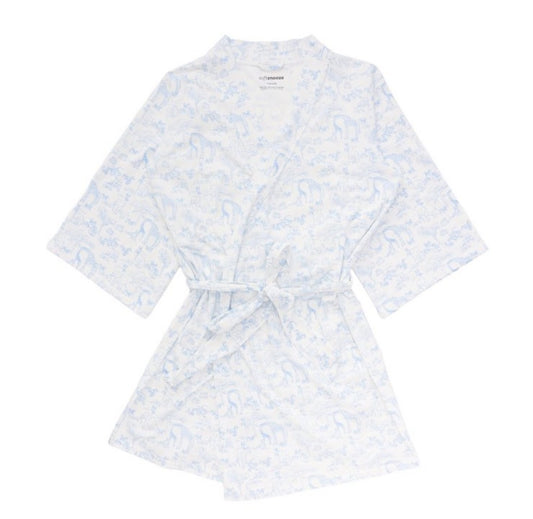 White & Blue Toile Robe