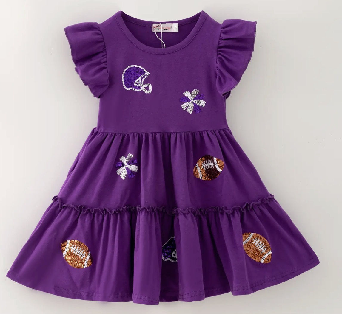 Purple Sequin Football Dress